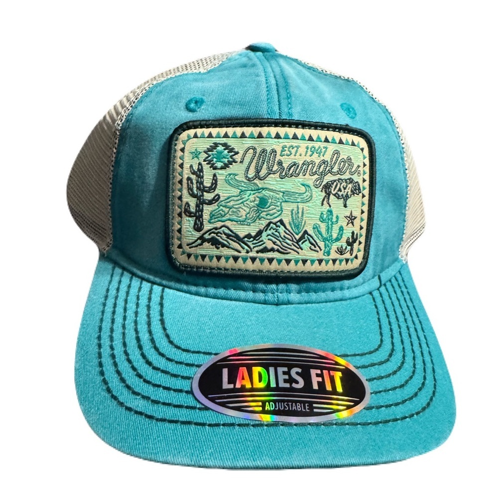 Wrangler Teal Trucker Hat Ladies Fit Adjustable